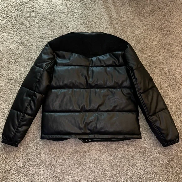 NWT Robert Graham Men’s Faux Leather Puffer Coat Jacket - Picture 2 of 15